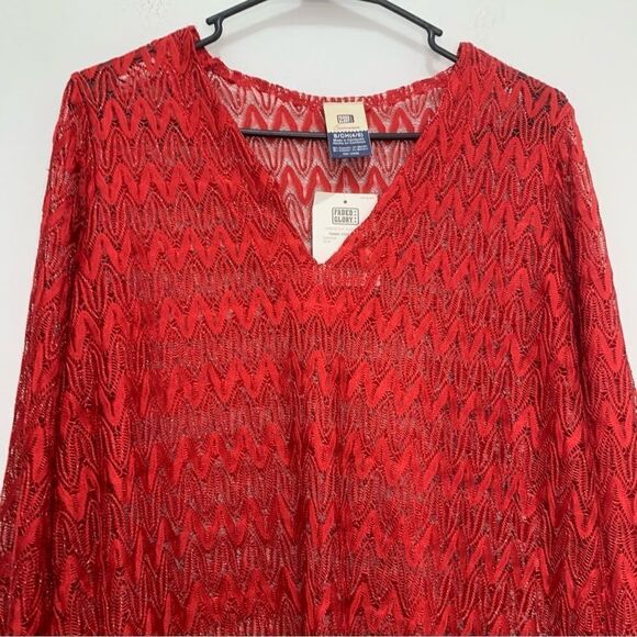 NWT Faded Glory Red Swim Coverup Size Small - Picture 3 of 10